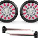Partsam 2PCS 4 Inch Round LED Trailer Tail Lights 24 LEDs - Stop Turn Tail Brake Reverse Backup Combo Red/White - IP67 Waterproof Flush Mount Grommet Kit 10-30V for Truck RV Trailer, Patent Pending