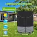 Kids Trampoline Cover ,600D Heavy-Duty outdoor waterproof trampoline cover, UV-Resistant and Windproof,suitable for 55–60 inch round kids' trampolines with Drawstring & Buckles - black&Gray