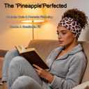 Curly Pineapple Headband, Extra Wide Sleep Hair Wrap for Natural Thick Coily Hair, Anti-Frizz Night Scarf for Locs & Curl Definition (Black)