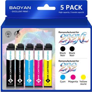 Remanufactured Ink Cartridge Replacement for Epson 232 Ink Cartridge Works with Workforce Pro WF-2950 WF-2930 Expression XP-4200 XP-4205 Printers (5 Pack)