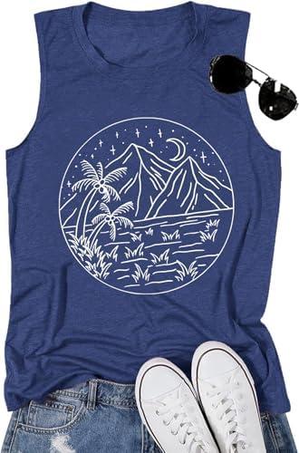 Graphic T-Shirts for Women Hiking Camping Trip Compass Printed Vintage Summer Casual Tees Holiday Workout Tops, Small