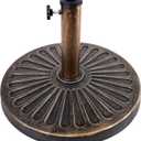 Blissun 26.5 lbs Outdoor Living Heavy Duty Round Antiqued Patio Umbrella Base, Bronze