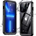 Justcook for iPhone 13 Pro Max Case Waterproof,IP68 Waterproof and Built-in Screen Protector 360 Full Body Underwater Case Shock-Proof and Dust-Proof iPhone 13 Pro Max Case 6.7-inch Black