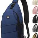 Crossbody Bags for Women Men Trendy Sling Bag Backpack Casual Chest Bag with Convertible Shoulder Strap (Medium, Blue)