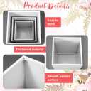 Zonon 3 Pcs Square Pedestal Stands for Party, Metal Display Stands Pillars for Wedding Bridal Ceremony Baby Shower Birthday Party Decorations, 29.5*13.4''(L), 23.6*11.8''(M), 19.7*10.2''(S)(White)
