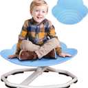 Qusases Sensory Swivel Chairs for Kids, Spinning Chair for Autistic Kids, Sit and Spin Sensory Toys, Training Body Coordination, Autism ADHD Chairs Indoor Outdoor Play Equipment (Blue), Medium