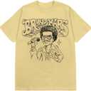 Bruno Mars Unisex Adult Bruno Mars Official Merch Cartoon T-Shirt, Yellow (Medium)