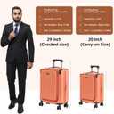 Carry On Luggage, 20Inch & 29 Inch Top Opening Airline Approved ABS+PC Hard Shell Suitcases with Silent Wheels, TSA Lock,Front Pocket and Wet-dry Separated Six-piece Set (AD Orange)