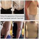 Mens Compression Shirt Slimming Body Shaper Vest Workout Tank Tops Abs Abdomen Undershirts (Black, XXXL)