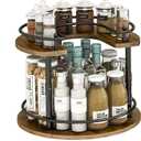 2 Tier Lazy Susan Organizer,2-Tier Spinning Spice Rack with Stable Carousel Base & 4 Height Settings for Cupboard Kitchen Countertop Dining Table Cupboard (Round)