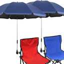 GRANDMEI Beach Chair Umbrella with Universal Clamp,46 inches Clip umbrella UPF 50,Clip on Parasol for Patio Chair Chairs Wheelchairs Golf Carts (Dark Blue 2 pack)