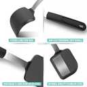 Silicone Spatula Turner, GEEKHOM Mini Silicone Cookie Spatula for Nonstick Cookware,600F Heat Resistant Flexible Small Kitchen Turner, Cooking Utensils Non Scratch Flipper for Burger, Egg, Baking (1 Pack, Black)