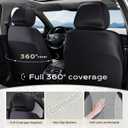 Coverado Full Set Leather Car Seat Covers, Crafted with Full Leather Construction and Carbon Fibre Weave Universal Fit for Most Cars SUV Trucks(Gray