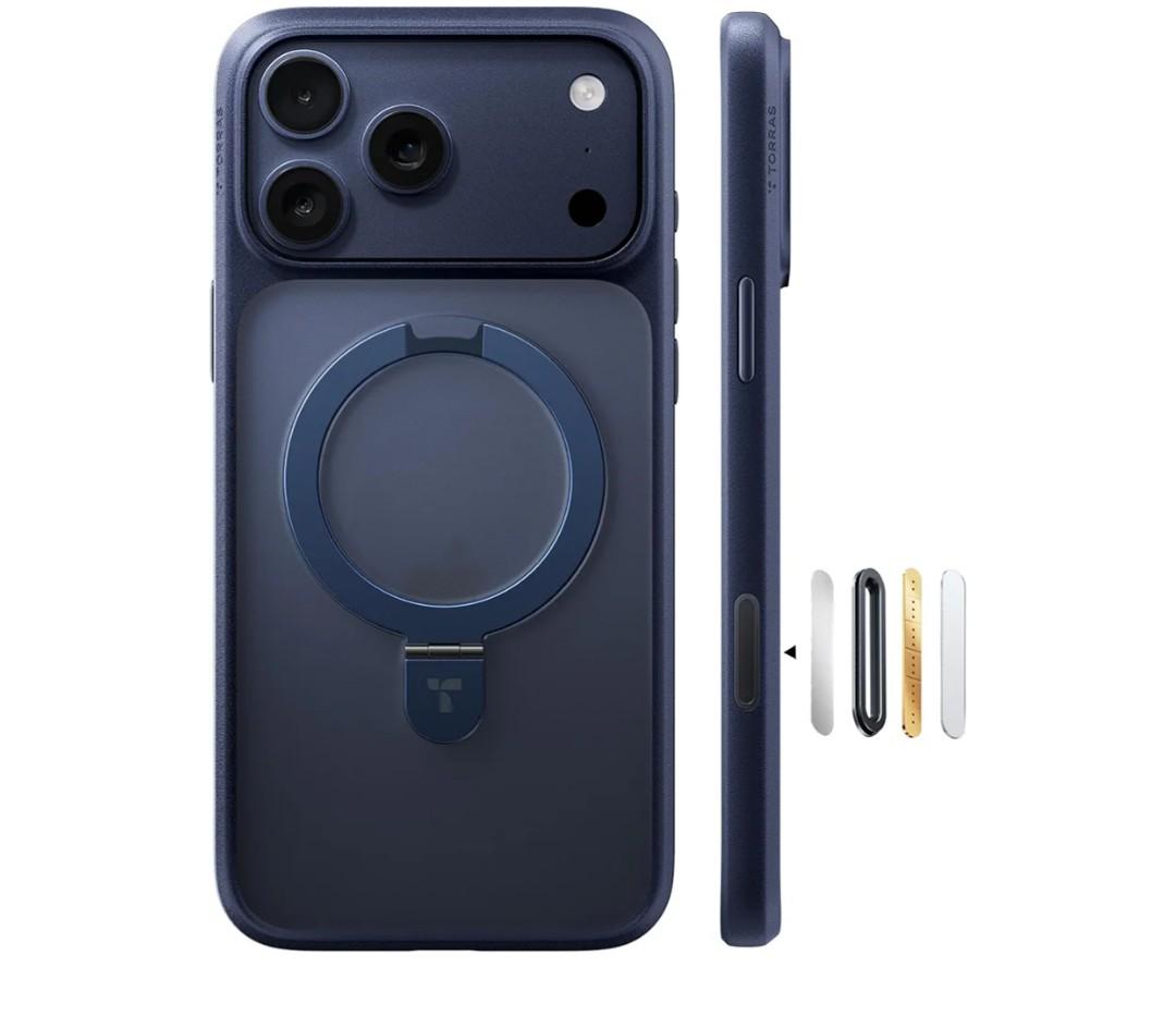 ORRAS Stand for iPhone 17 Pro Max Phone Case, Camera Control, Fit for MagSafe, Military-Grade Protection, Magnetic Slim Translucent Anti-Fingerprint Phone for iPhone 17 Pro Max Case, Deep Blue