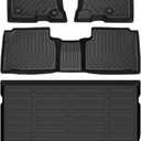Hutisya-Floor Mats & Cargo Liner Set Fit for Ford Escape Hybrid 2020-2025 All Weather Protection Anti-Slip & Durable TPE Full Set Liners Automotive Accessories-Black