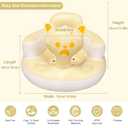 Inflatable Baby Seat, Baby Seats for Sitting Up 3-12 Months, Built-in Air Pump, Full Support Backrest Sofa Baby Chair for Learning to Sit and Feeding (Surprised Kitty)