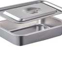 4 Inch Extra Deep Lasagna Baking Pan with Lid, 11x14.2Inch 7.4QT Large Stainless Steel Nonstick Lasagna Baking Roasting Pans Casserole Dishes for Oven with Lids(M, 1 Pack)