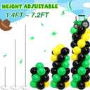 Sosation 2 Set Tractor Balloon Column Stand Kit Green Yellow Black Balloon Tower with 2 Large Tractor Cards 105 Latex Balloons with Adjustable Stands for Farm Birthday Party Decorations