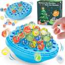 Marble Balance Game, Wobble Marble Stacking Game for Kids 6+, Family Games for Kids and Adults with Built-in Storage, Marbles Board Game for 1-4 Players, Fun Birthday Party Games Toys