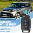 X AUTOHAUX 2pcs 4 Button Proximity Smart Car Keyless Entry Remote Control Key Fob for Kia Soul 2014-2019 SUV 433MHz 60 Chip OSLOKA-875T FSK 95430-B2100 95430B2100 Only Fit for PSD