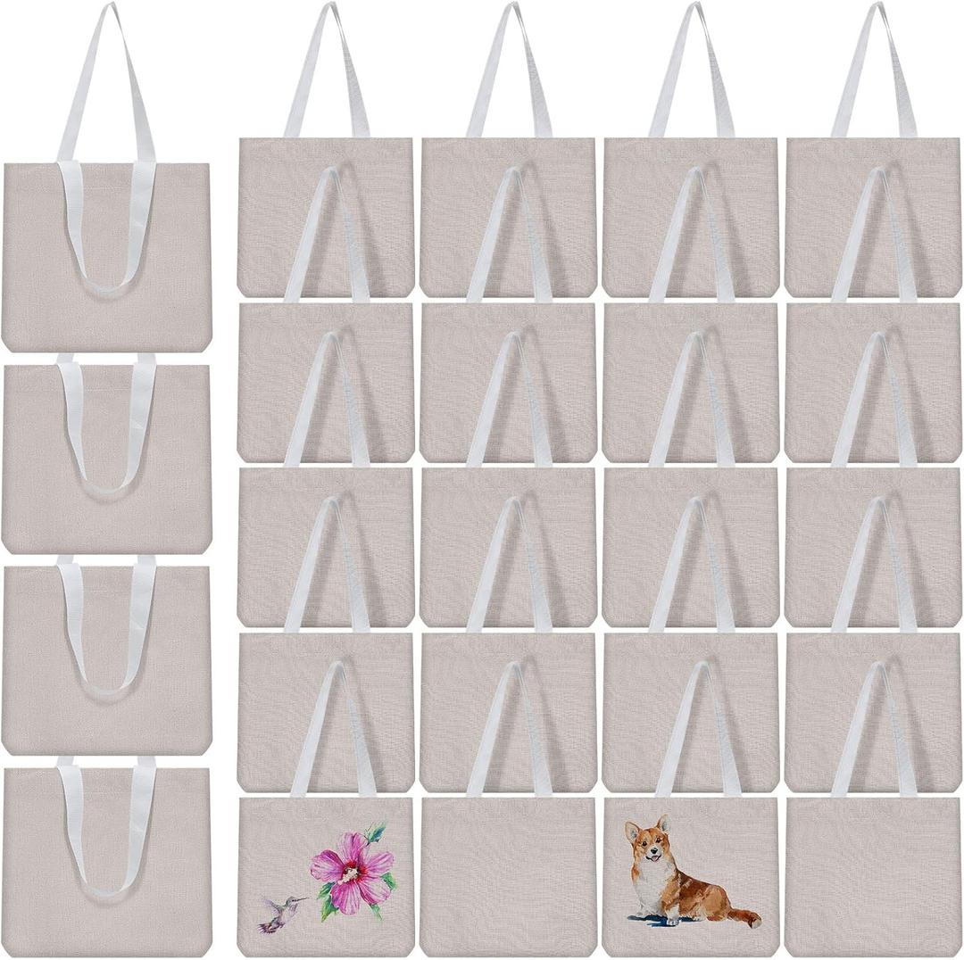 Sadnyy Mini Tote Bag Bulk 8" x 8" Gift Bag Blank Small Canvas Tote Bags Goody Gift Sacks for DIY Crafts Party Favor