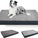 Sytopia Washable XL Dog Bed for Large Dogs  Double-Sided Plush, Waterproof, Removable Cover, Thick Orthopedic Support, Durable Multi- Size Comfort Clearance Indoor Flat Dog Bed (Grey)