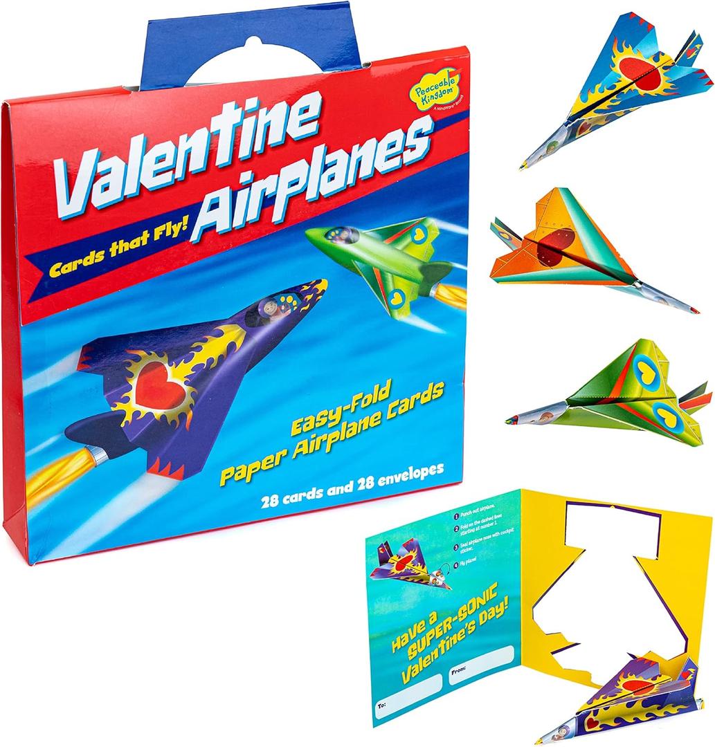 PEACEABLE Kingdom Card Paper Plane Super Valentines, 1 EA
