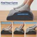 Foot Rest for Under Desk at Work, Ergonomic Footrest Stool, 3 Adjustable Heights Foam Cushion Pillow for Leg & Feet Support, Non-Slip Washable Cover for Office Gaming Chairs, Computer Desk, Home, Car