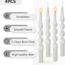 Spiral Taper Candle White Twisted Candlesticks 4 PCS Long Candle Sticks Unscented Tapered Candles for Home Dcor Weddings Festive Seasons Holiday (10INCHES)
