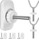 4PCS Baby Gate Wall Protector Wall Cups + 4PCS 8MM Baby Gate Threaded Spindle Rod + 2PCS Baby Gate Banister Adapter Y-Spindle Rods, for Pressure Mounted Baby & Pet Safety Stair Gates