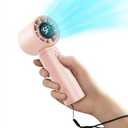 Eastfox Portable Handheld Turbo Fan, Personal Fan Battery 4000mAh Work for 316H, USB Rechargeable, 10800 HighSpeed Motor, 5Speeds Mini Hand held Fans for Outdoor, Travel, Home, Office (Pink)