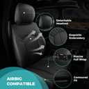 Seat Covers for Dodge Ram 2026 2025 2024 2023 2022 2021 2020 2019 1500 Crew Cab, Leather Seat Cover Big Horn Lone Star Rebel,Black