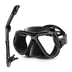 Greatever Dry Snorkel Set,Panoramic Wide View,Anti-Fog Scuba Diving Mask,Professional Snorkeling Gear