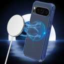 Hualele Designed for Pixel 9 Pro XL Case, Compatible with MagSafe [Military-Grade Protection] Shockproof Protective Slim Case Cover for Google Pixel 9 Pro XL Blue