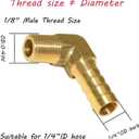 AOPANDA Brass Hose Fitting,90 Degree Elbow,1/4" Barb x 1/8 NPT Male Pipe Water/Fuel/Air(Pack of 8)