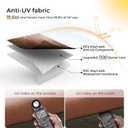 Fonzier RV Awning Fabric Replacement, 19.5oz Heavy Duty Vinyl, with Tie Down Kits & 7 Hooks & Pull Strap for Trailer Camper Awning- 18'(Fabric 17'2"), Sand Brown Fade