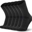Time May Tell Mens Merino Wool Hiking Cushioning Socks For Outdoor Wool-Socks-For-Mens 3 Pack (Black) 9-13