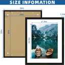 Hongkee 24x30 Frame Set of 2, Rustic Black Wood Style - Display 18x24 Picture Frame with Mat or 24 x 30 Poster without Mat, Wall Mounting Horizontal and Vertical