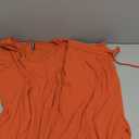 BTFBM Womens Casual 2 Pieces Outfits Dressy Square Neck Short Sleeve Bodysuit Drawstring Pants Knit Lounge Matching Sets (Large, Orange)