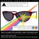 SA106 Cateye Magnetic Clip On Polarized Sunglasses On Bifocal Reading Glasses (Solid Purple)