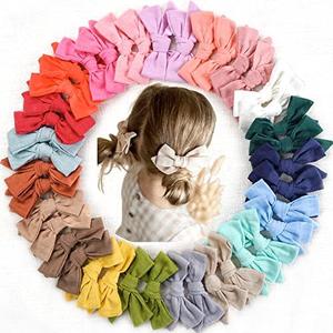 CÉLLOT 25 Pieces Girls Hair Bows Linen Fabric Bows Alligator Clips Hair Accessories for Little Girls Toddlers Kids and Teens