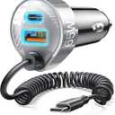 LISEN 65W iPhone 17 Pro Max Car Charger USB C Fast Charging,Super Fast iPhone 16/17 Pro Car Charger Type C Adapter Fit iPhone 17 Air ProMax Plus/16/15,Pixel 10, Samsung Galaxy S25/24,Android,Sliver