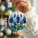 2 x Texas Bluebonnet Wildflowers Ornament, Christmas Ornament  Christmas Tree Decor, Holiday Decoration, Stocking Stuffer, Festive Gift Idea, Gifts for Flower Lover, Friends, and Family