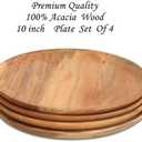 DEVLA Natural Acacia Wooden Charger Plates For Dinner (10x10 inch) Small Round Wood Charger Plates Set of 4 For Kitchen Use, Table Centerpieces | weddings, Parties, Anniversaries, Festival Gifts