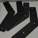 4pack 10x3 135 Degree Black Flat Mending Plates for Wood, 135 Degree Angle Pergola Bracket for Wood 4x4, 6x6 Post Powder Coated, Truss Plates