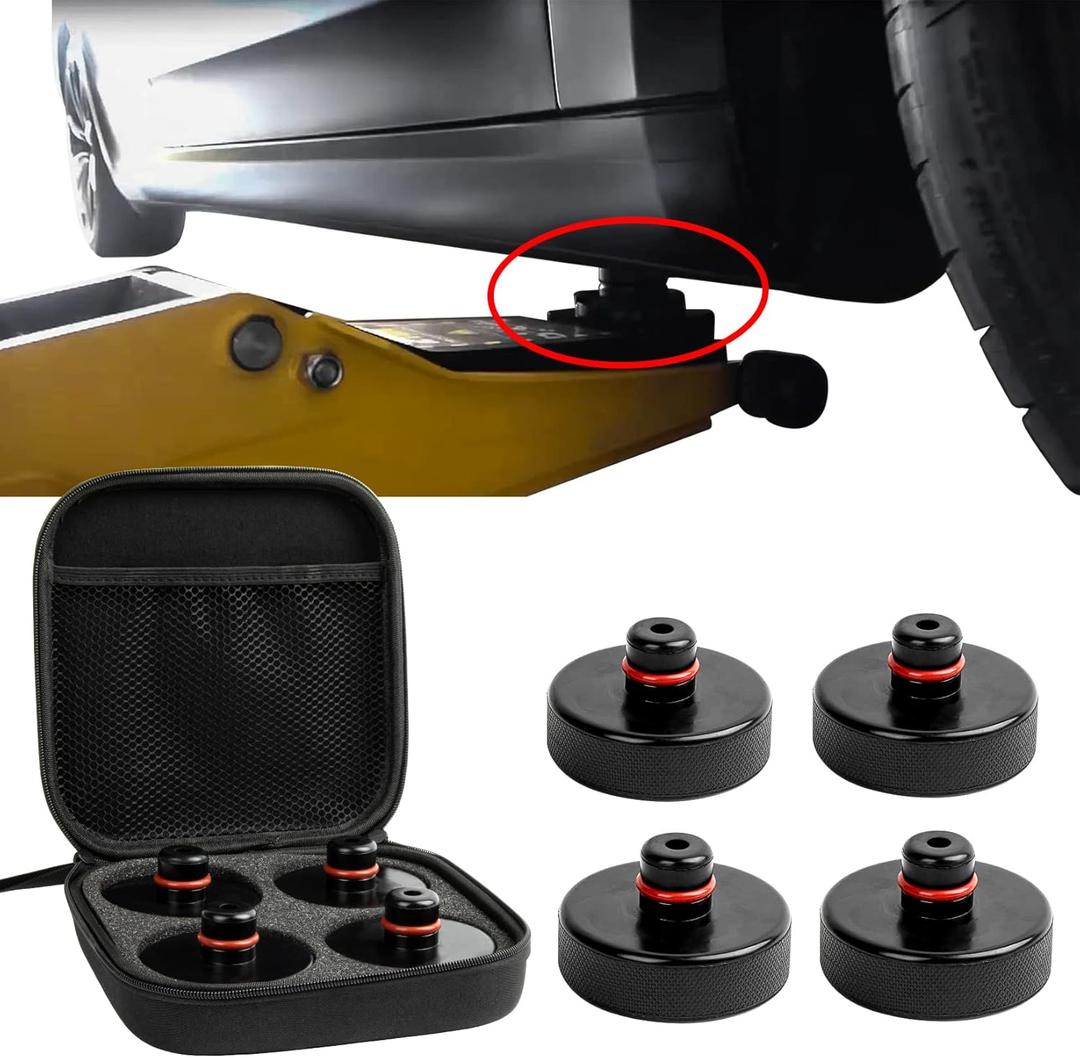 psler Jack Pad for Tesla 3/Y/X/S - Lifting Jack Pucks for Tesla Model 3 Y X S Accessories Quick Floor Jack Stand Rubber Pad Car Tire Lift Jack Point Protect Blocks Jack Parts Kit 4 Packs Black