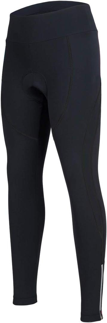 Women's Cycling Pants 3D Padded Compression Tight, Long Bike Bicycle Pants with Wide Waistband (Large, All Black)