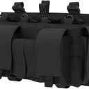 KRYDEX Quad 5.56 Mag Pouch Placard 556 & 9mm Mag Pouch Radio & GP Pouches for Carrier and Chest Rig (Black)