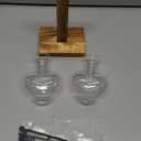 XXXFLOWER Plant Terrarium Wooden Stand, Hydroponic Planter Bulb Glass Metal Swivel Holder Retro Air Plants Water Plants for Home Office Decoration,Gifts for Plant Lover Wife Mom- 2 Love Bulb Vase