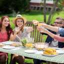 misaya Rectangle Vinyl Table Cloth, Elastic Fitted Flannel Backed Tablecloth, Waterproof Plastic Table Cover Fits 8 Foot Folding Tables for Picnic, Camping, Outdoor (Sage Green, 30" x 96")